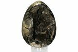 Giant, Polished Septarian Puzzle Geode ( lbs) - Black Crystals #108495-1